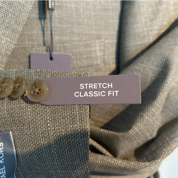 NWT Michael Kors Classic Fit Stretch Kent Sport Coat – Tan – Men’s 38R - Picture 8 of 13